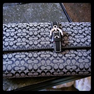 Couch tri-fold wallet and checkbook holder